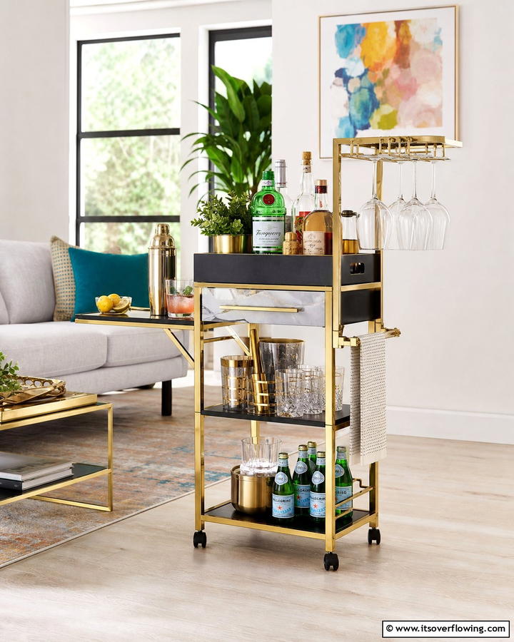 Portable Mini Bar - 30 Budget-Friendly Home Bar Ideas for Entertaining