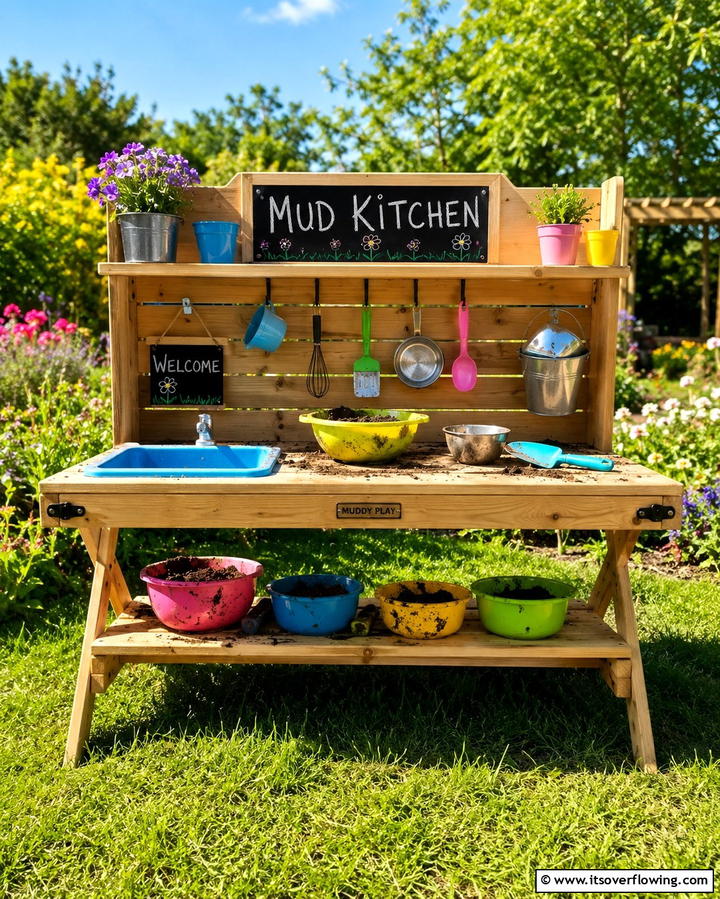 Portable Mud Kitchen Station - 30 Mud Kitchen Ideas to Inspire Outdoor Kids’ Play