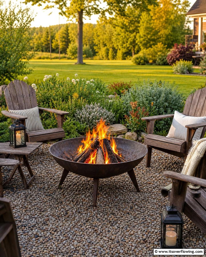 Portable Rustic Fire Bowl - 20 Rustic Outdoor Fireplace Ideas for Cozy Evenings