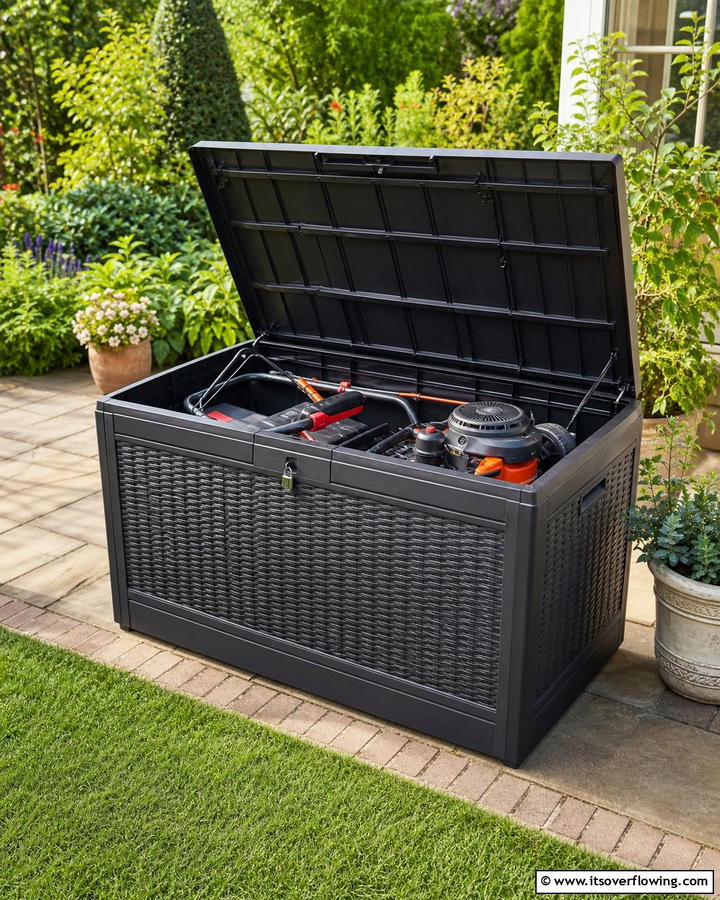 Portable Storage Boxes - 20 Smart Lawn Mower Storage Ideas for Your Garden