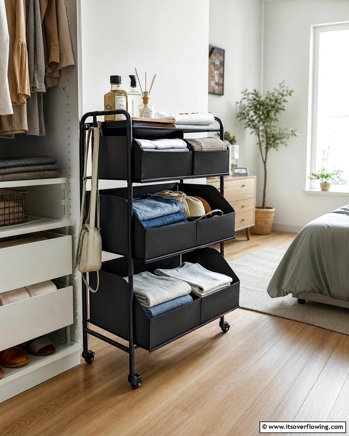 Portable Storage Carts - 21 Smart Clothes Storage Ideas to Declutter Your Home