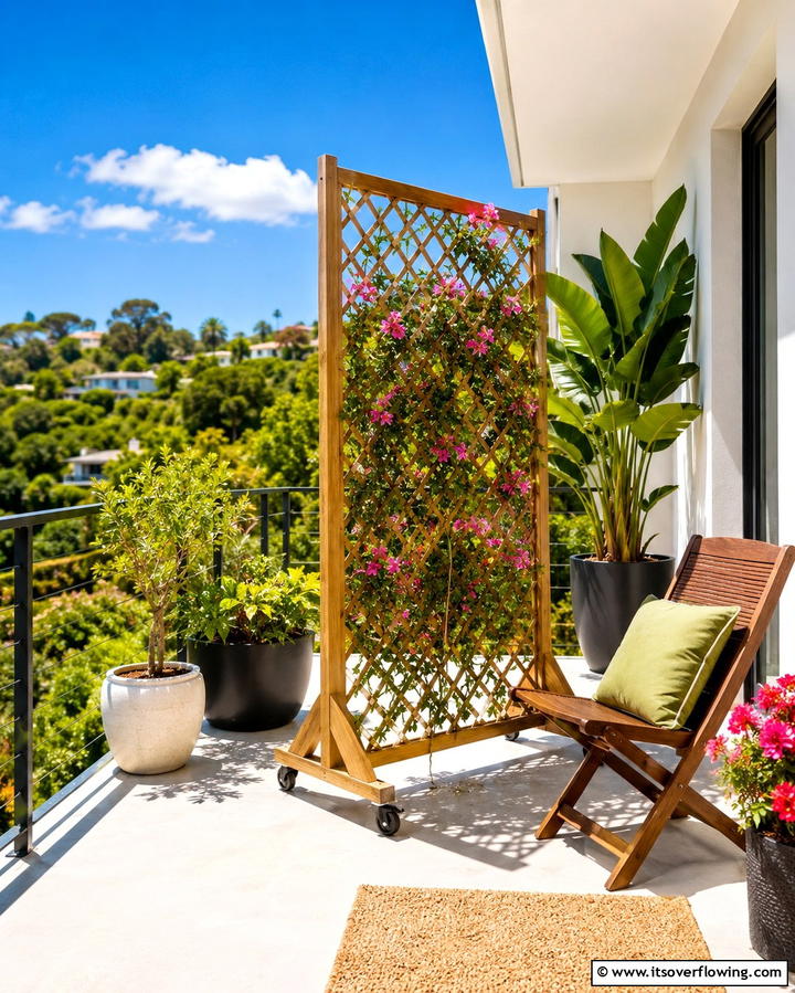 Portable Trellis - 25 Beautiful Balcony Trellis Ideas for Your Space