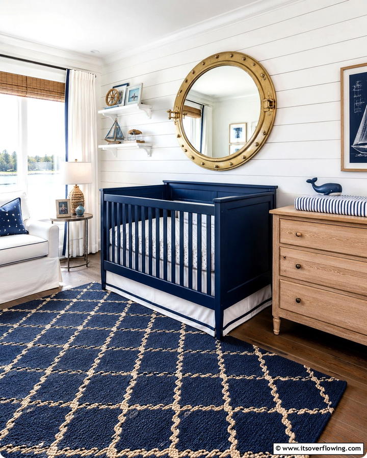 Porthole Mirror Decor - 25 Nautical Nursery Ideas for a Coastal Vibe