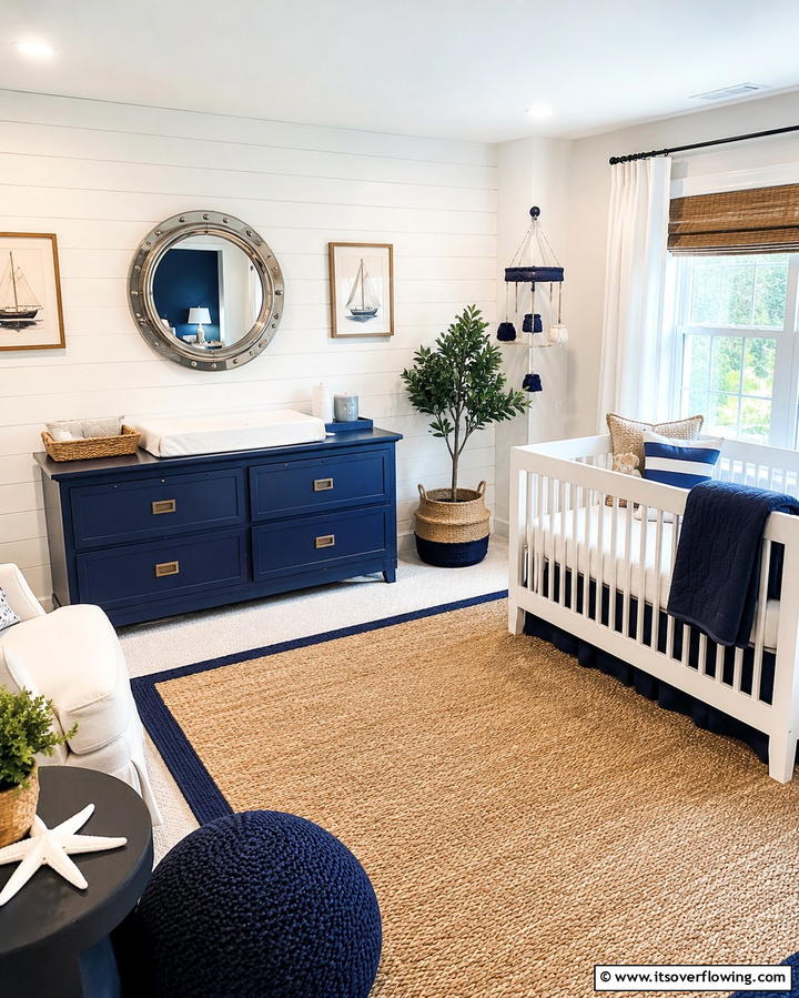 Porthole Mirror - 25 Nautical Nursery Ideas for a Coastal Vibe