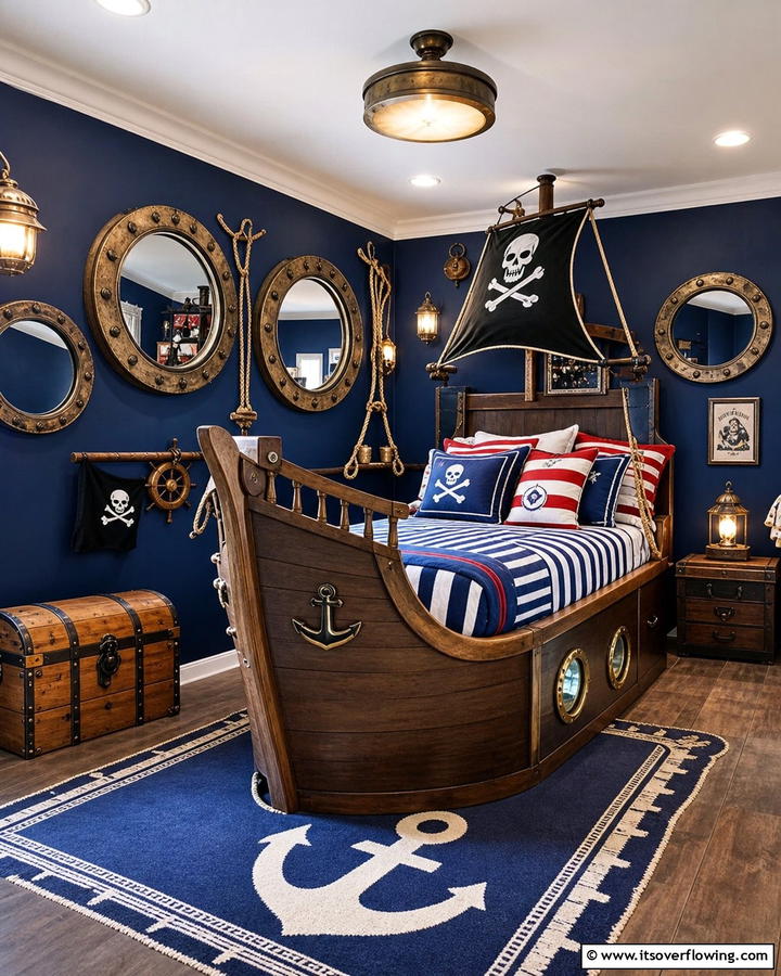 Porthole Mirrors - 20 Pirate-Themed Bedroom Ideas for Adventurous Kids