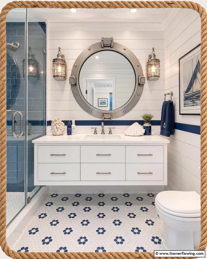 Porthole Mirrors - 20 Nautical Bathroom Ideas for a Coastal Vibe