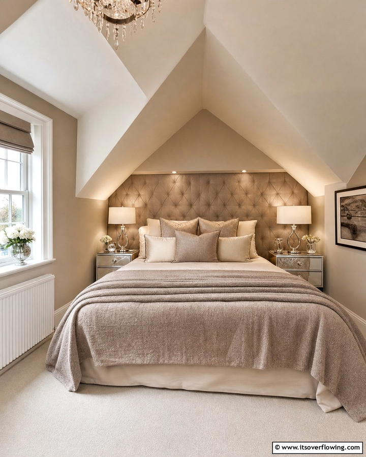 Positioning the Bed Against the Lower Wall - 25 Low Sloped Ceiling Bedroom Ideas for Unique Spaces