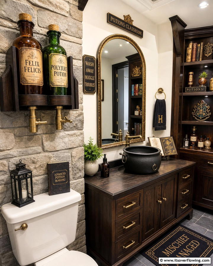 Potion Bottle Dispensers - 20 Harry Potter Bathroom Ideas for Magical Spaces