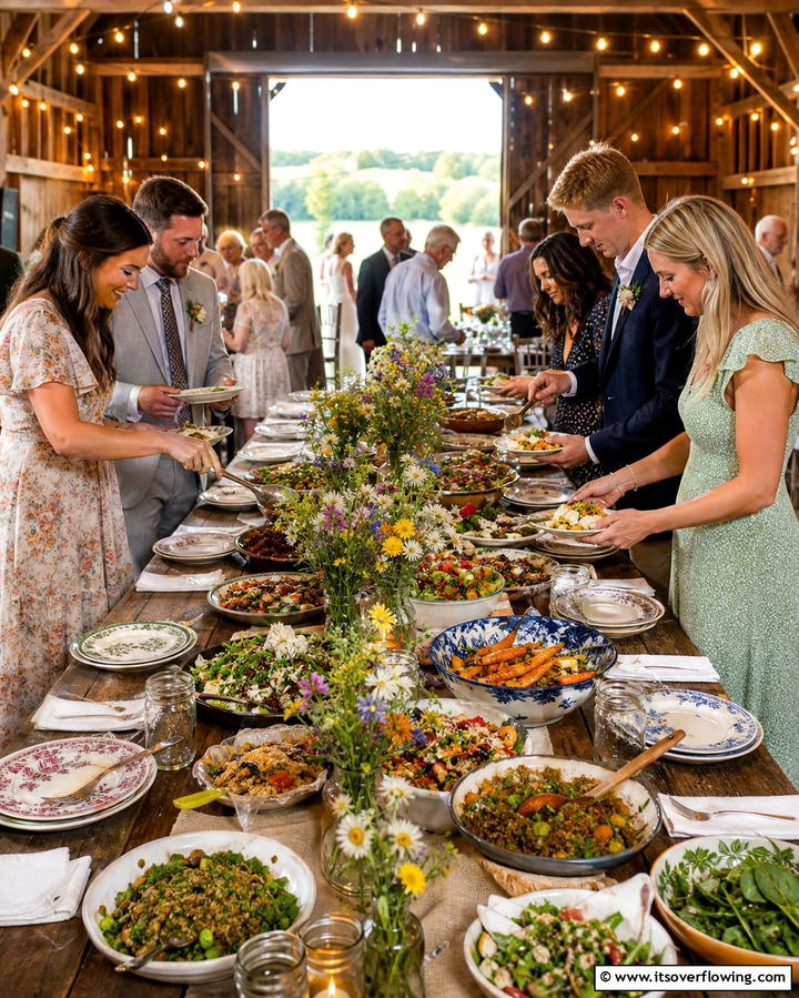 Potluck Style Dinner - 25 Casual Wedding Ideas for a Relaxed and Intimate Celebration