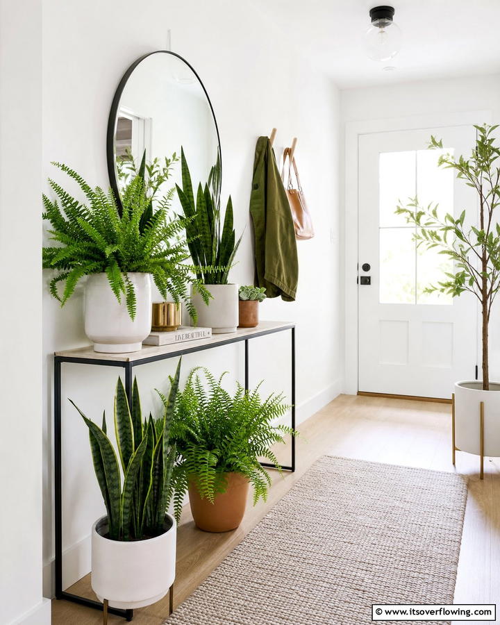 Potted Greenery - 20 Scandinavian Entryway Ideas for a Minimalist Look