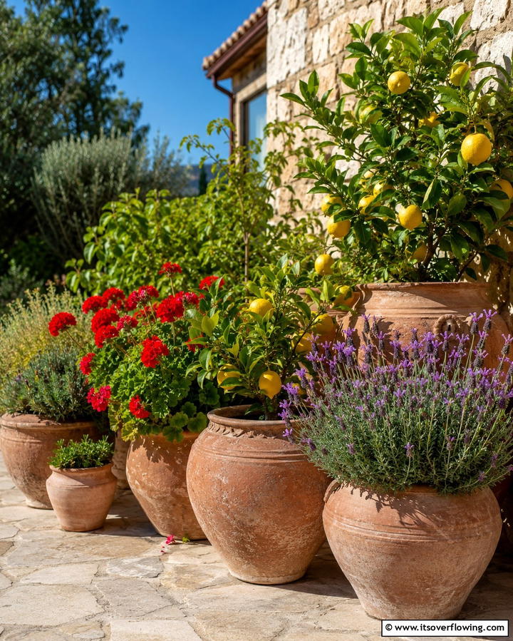 Potted Mediterranean Plant Collection - 30 Mediterranean Garden Ideas to Create a Coastal Oasis