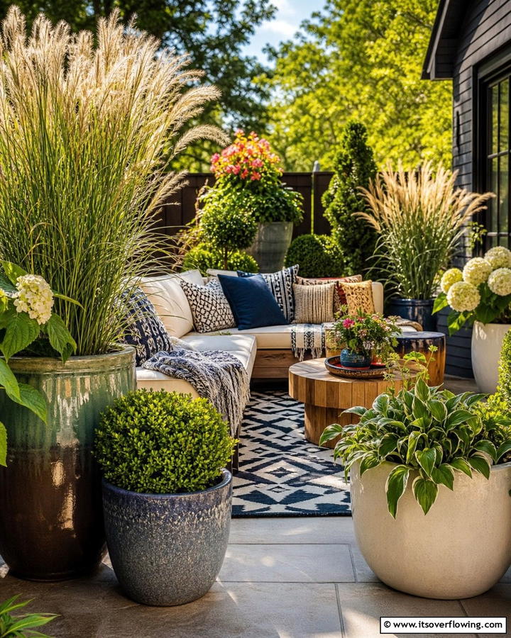 Potted Plant Arrangements for Versatile Privacy - 21 Patio Privacy Solutions for Secluded Outdoor Relaxation