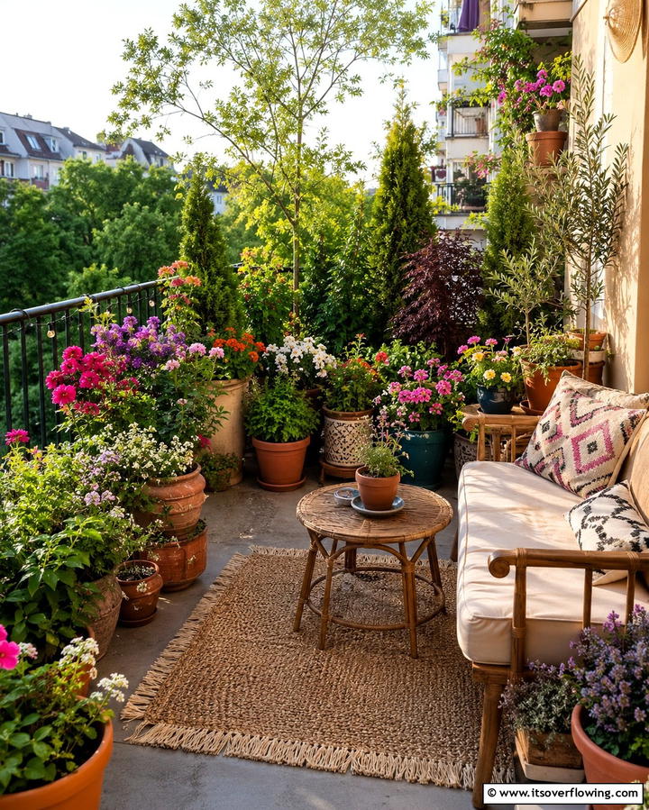 Potted Plant Arrangements - 30 Balcony Privacy Ideas for Secluded Outdoor Spaces