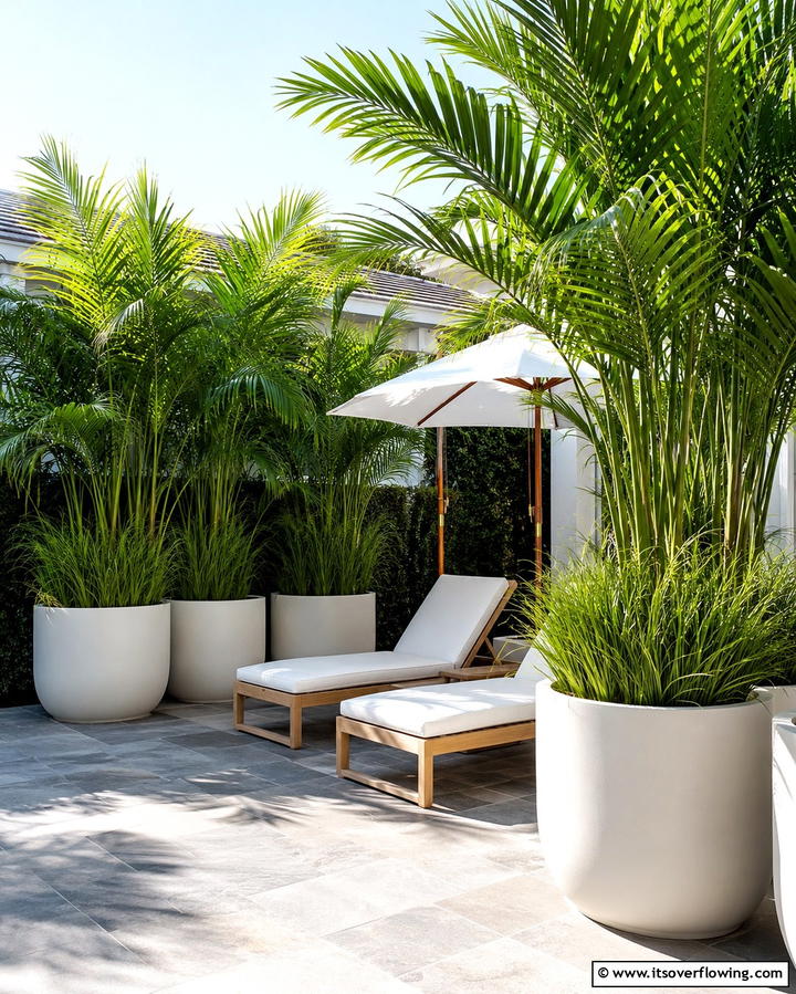 Potted Plant Barriers - 25 Privacy Patio Ideas for a Secluded Outdoor Oasis