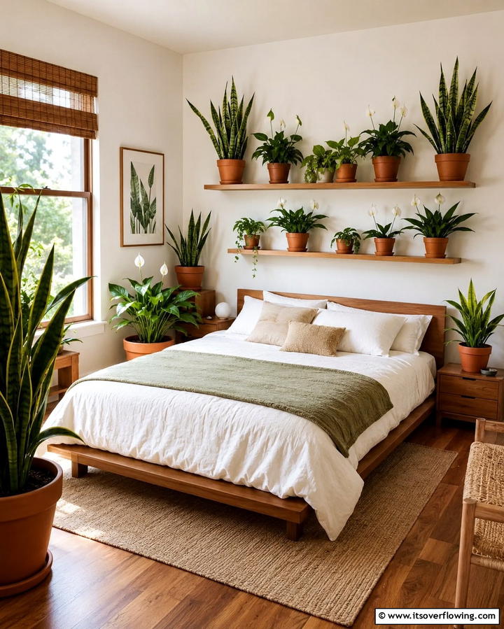 Potted Plants as Decor - 30 Green Bedroom Decor Ideas for Calming Retreats