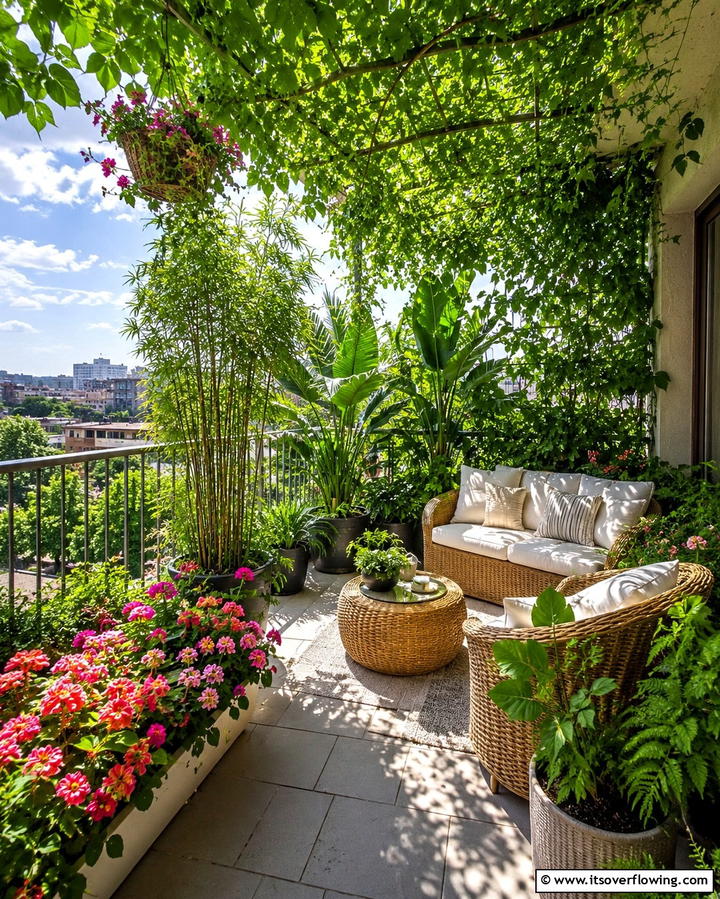 Potted Plants as a Living Shade - 25 Balcony Shade Ideas for Comfortable Outdoor Relaxation
