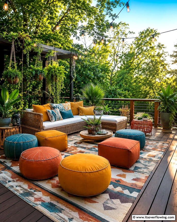 Poufs and Ottomans - 25 Stylish Deck Seating Ideas for Outdoor Entertaining