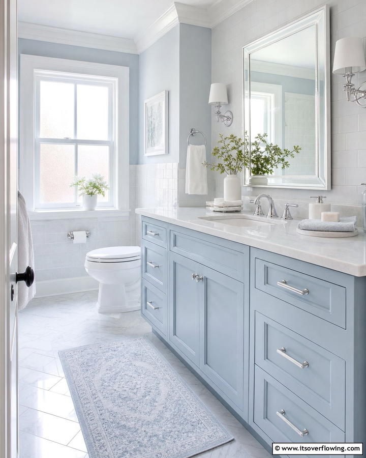 Powder Blue Vanity for a Soft Touch - 25 Stunning Blue Bathroom Vanity Ideas