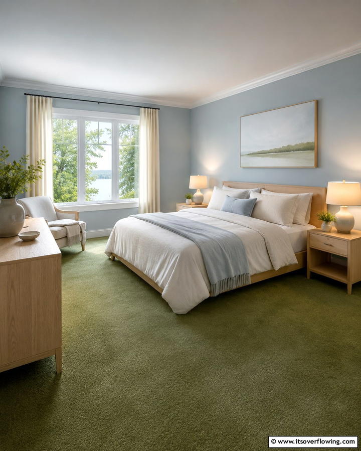 Powder Blue and Moss Soothing - 30 Refreshing Blue and Green Color Combos for Home Decor