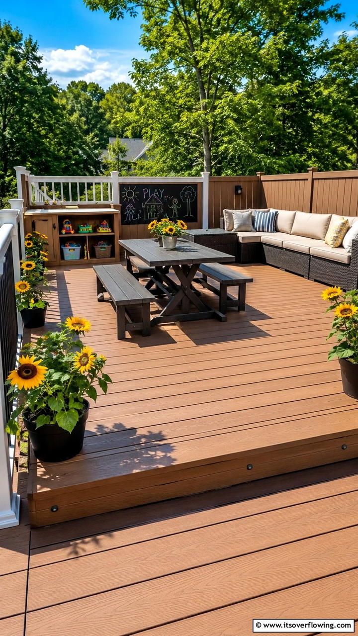 Practical Family Composite Deck - 30 Composite Deck Ideas- Stylish and Durable Outdoor Designs