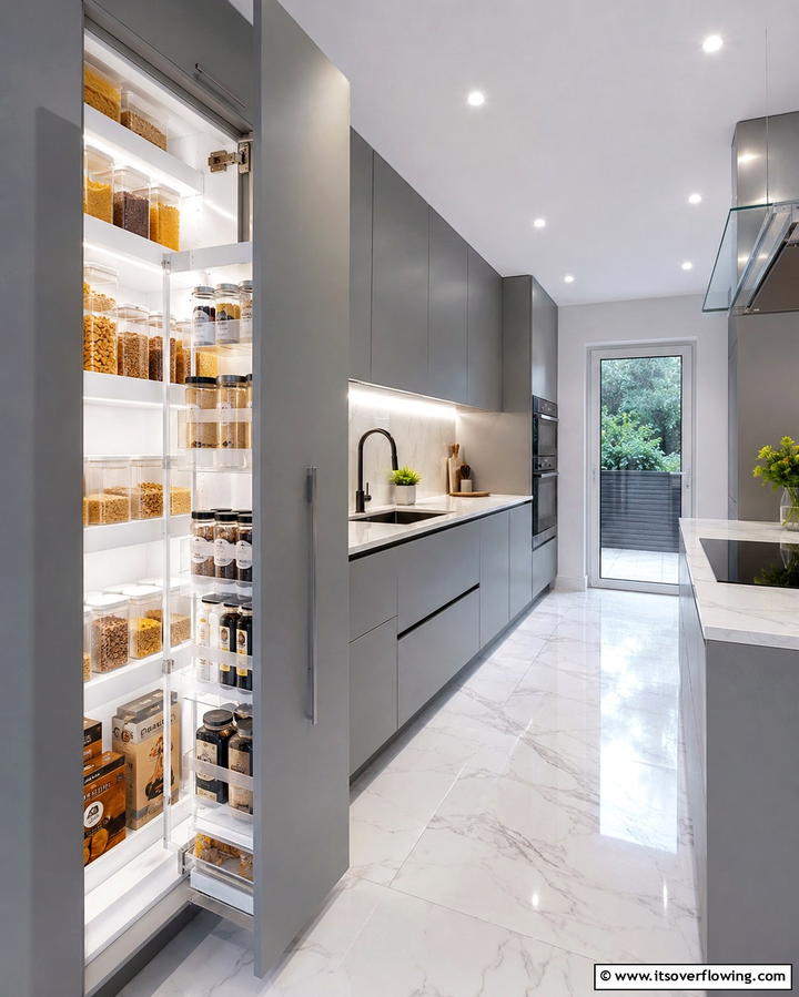 Practical Pantry Designs - 30 Galley Kitchen Ideas for Efficient and Stylish Layouts