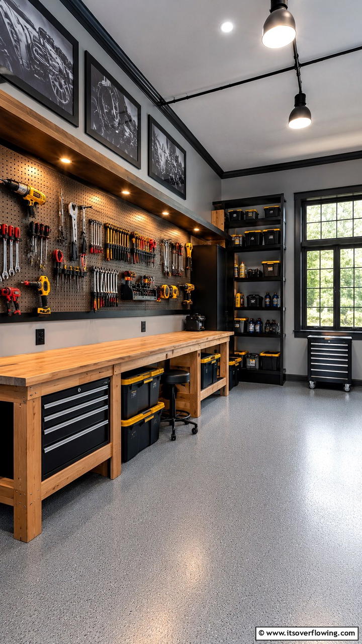 Practical Workshop Area - 30 Grey House With Black Trim Ideas- Bold Exterior Designs