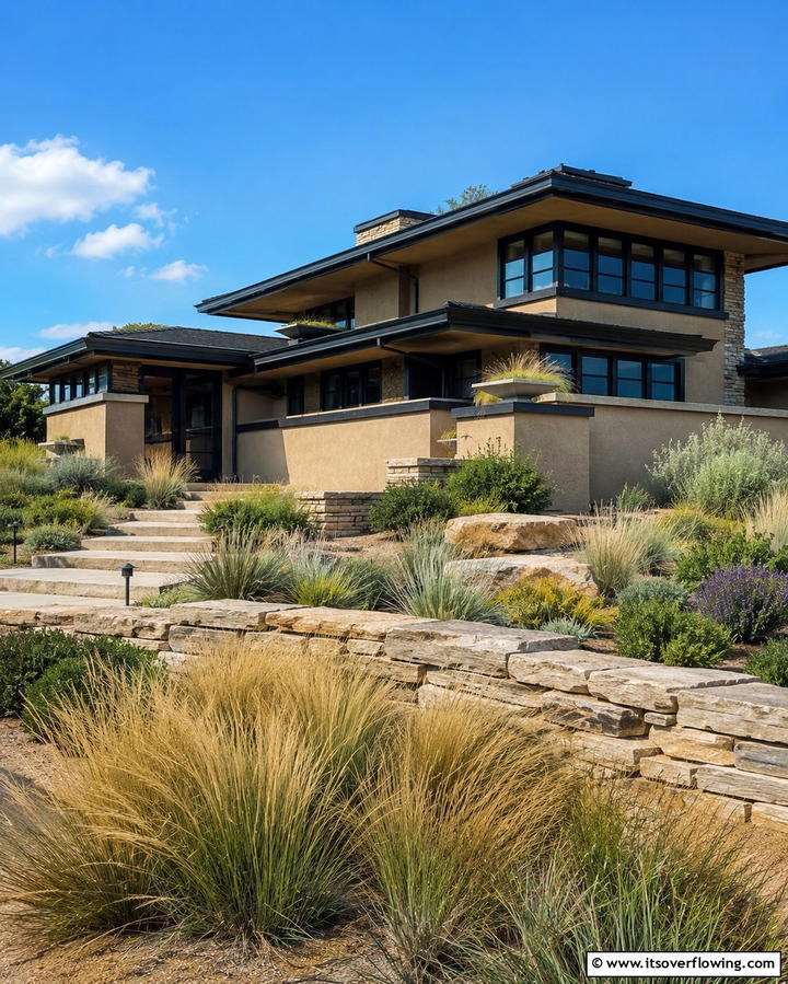 Prairie Style Sophistication - 25 Tan House With Black Trim Design Ideas for Elegance