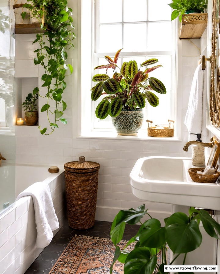Prayer Plant - 30 Best Plants for Bathroom Spaces to Enhance Humidity & Style