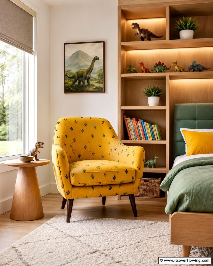 Prehistoric Accent Chairs - 30 Dino-Mite Kids Room Ideas- Dinosaur Themes & Decor