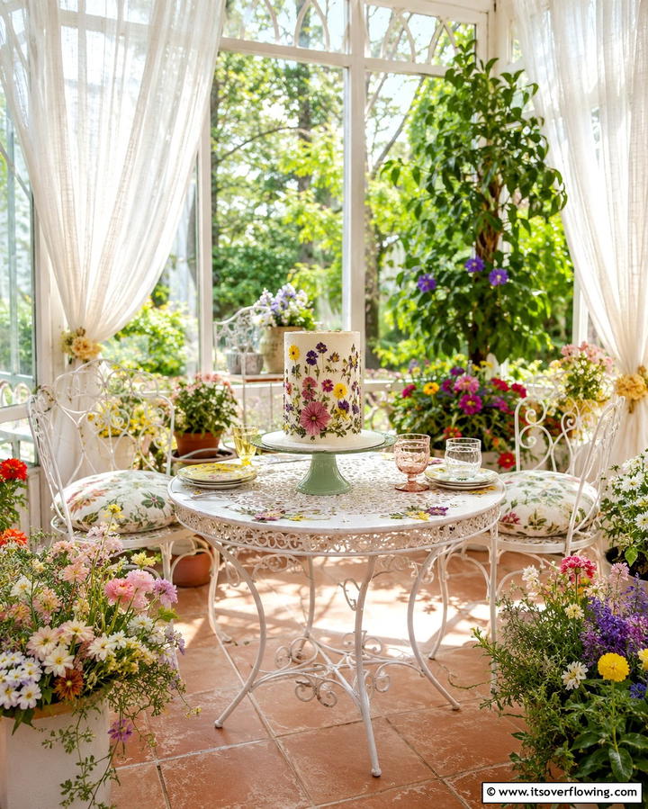 Pressed Flower Cake - 25 Small Wedding Cake Ideas for Intimate Weddings
