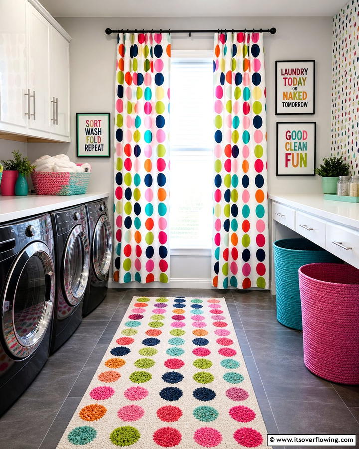 Printed Curtains for a Playful Twist - 20 Laundry Room Curtain Ideas for a Stylish and Private Space