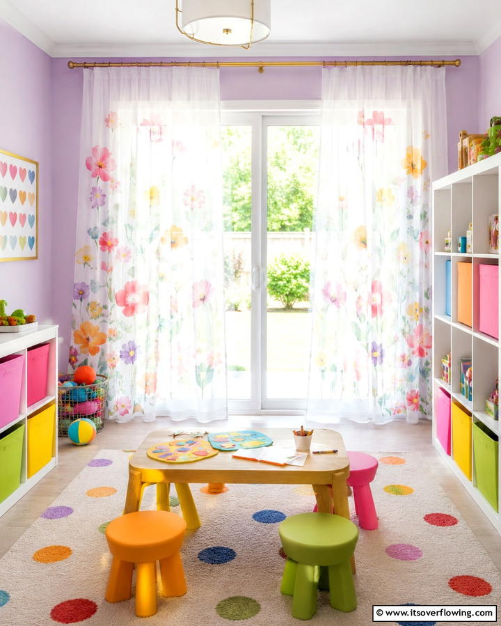 Printed Sheer Curtains for a Playful Touch - 25 Sliding Door Curtain Ideas for Privacy and Style