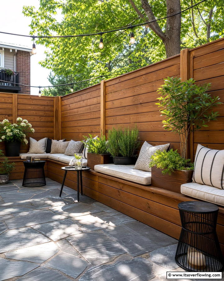 Privacy Fence with Built in Seating - 21 Privacy Fence Designs for Secure & Stylish Property Borders