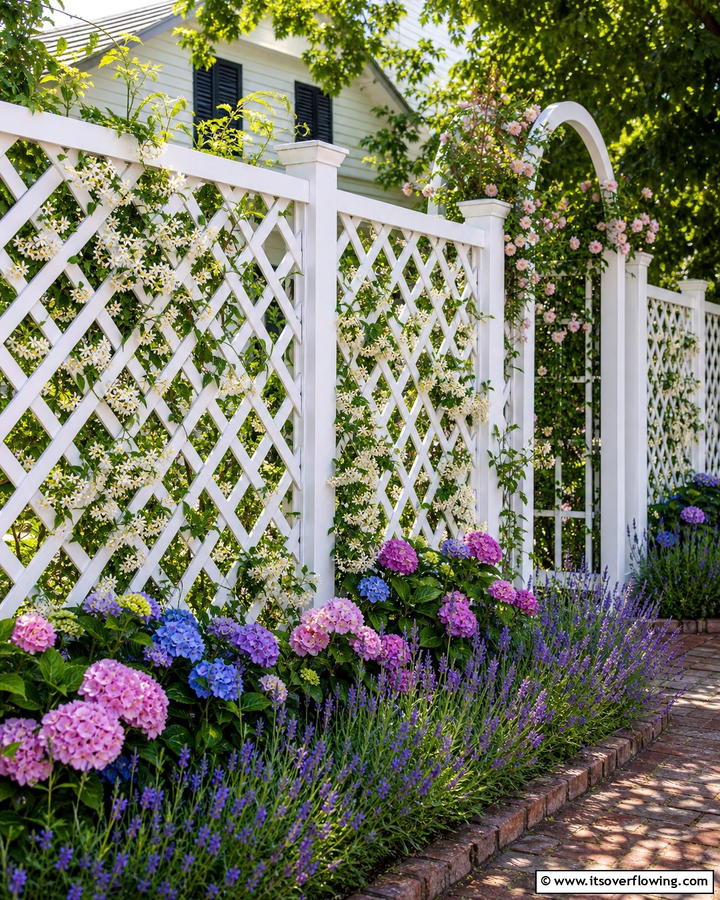 Privacy Lattice Fence - 21 Front Yard Fence Ideas to Enhance Privacy and Style