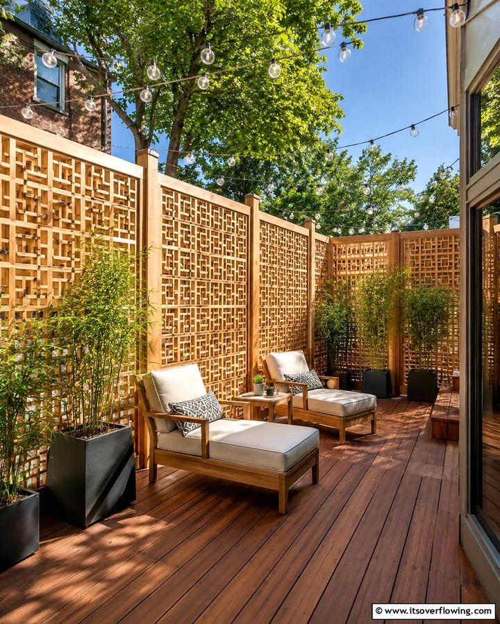 Privacy Lattice Screens for Secluded Spaces - 25 Innovative Deck Lattice Ideas to Enhance Outdoor Spaces
