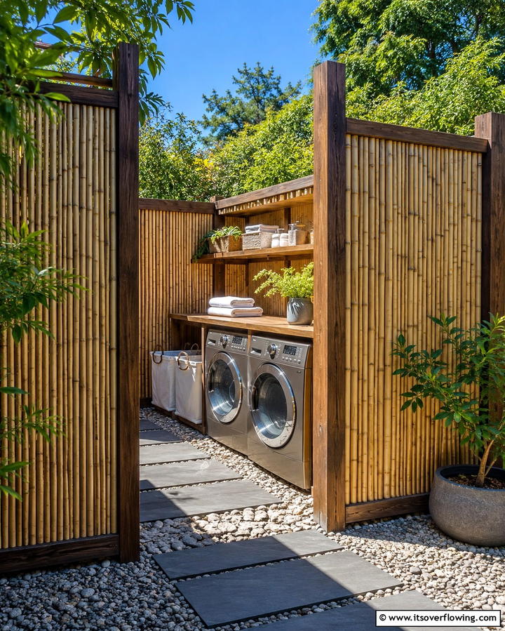 Privacy Screens for Secluded Laundry Time - 25 Outdoor Laundry Area Design Ideas for Convenience