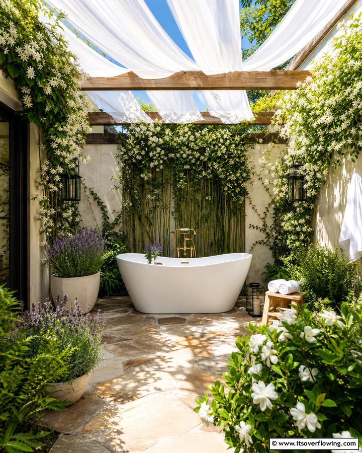 Private Garden for a Romantic Outdoor Escape - 17 Romantic Bathroom Ideas for a Luxurious Personal Retreat