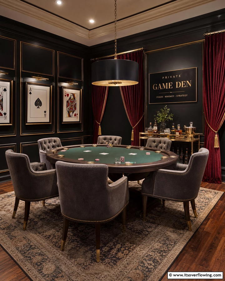 Private Poker Den - 20 Luxury Man Cave Ideas for Ultimate Comfort