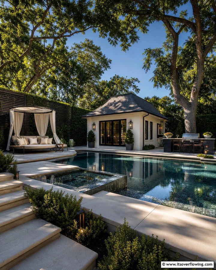 Private Pool House Hideaway - 21 Pool House Concepts for Stylish Backyard Escapes & Storage