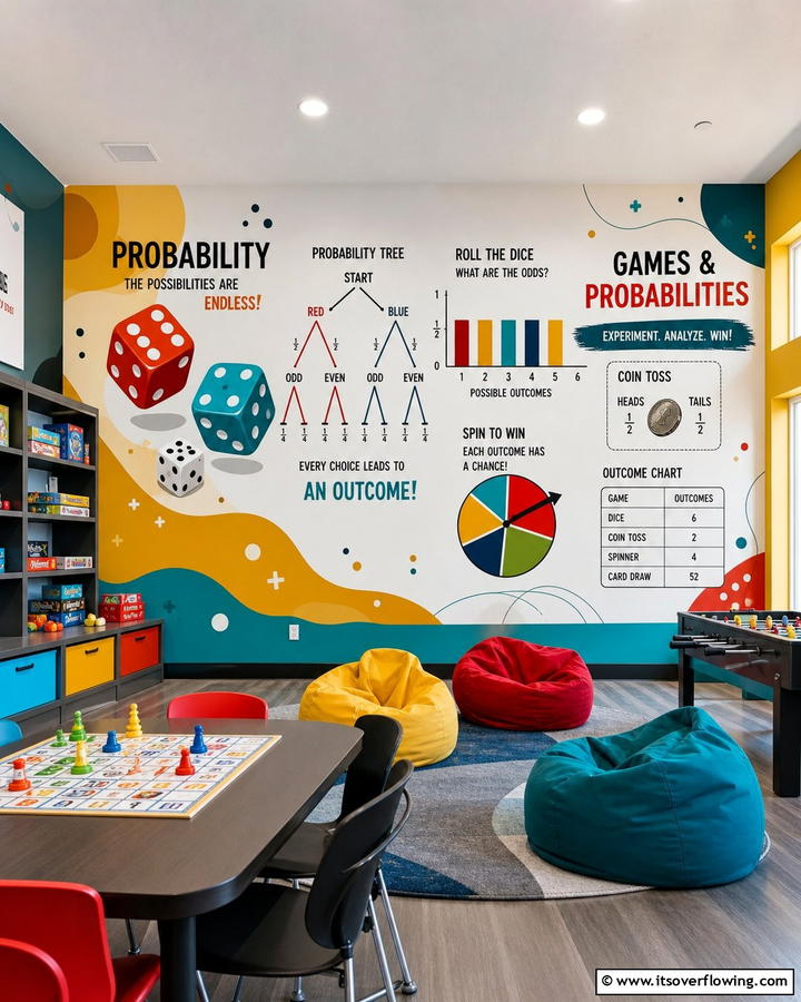 Probability and Games - 20 Math Mural Ideas for Creative Wall Decor