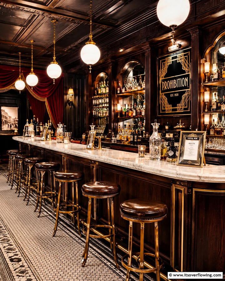 Prohibition Style Speakeasy Bar - 25 Glamorous Great Gatsby Wedding Theme Ideas