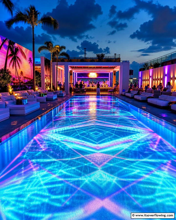 Projection Pool Lighting - 25 Pool Lighting Ideas to Illuminate Your Nighttime Swim