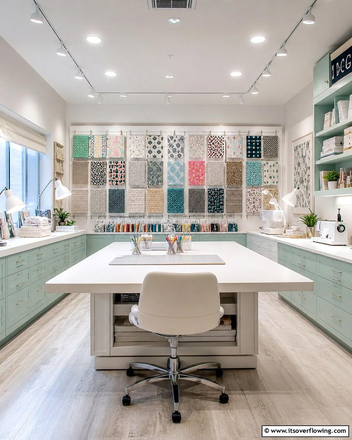 Proper Lighting Setup - 25 Sewing Room Ideas for Crafters and Hobbyists
