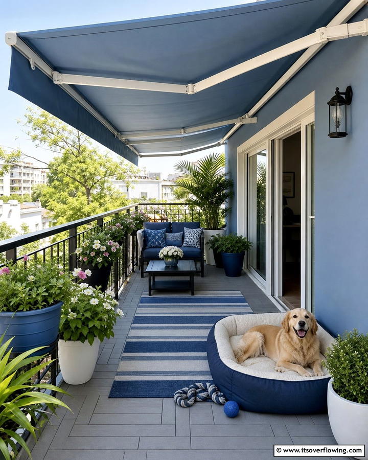 Provide Shade with a Canopy - 20 Dog Balcony Ideas for Your Furry Friend’s Comfort