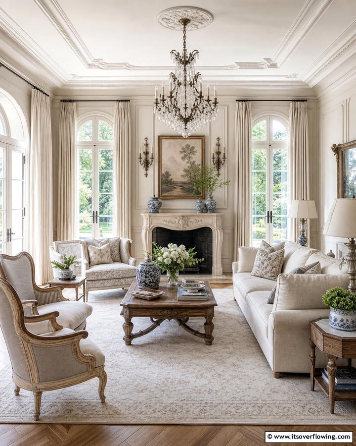 Provincial Sophistication - 21 French Country Living Room Ideas for Rustic Elegance