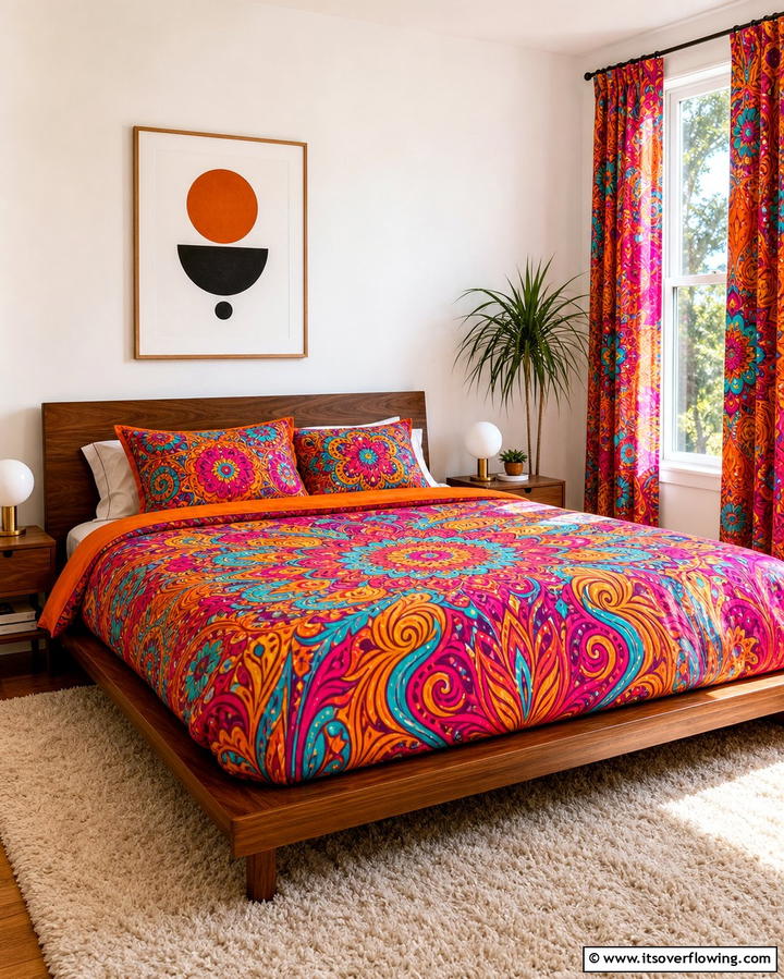 Psychedelic Patterns and Prints - 25 60s Bedroom Ideas for a Retro-Inspired Space