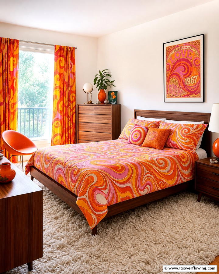 Psychedelic Patterns - 25 60s Bedroom Ideas for a Retro-Inspired Space