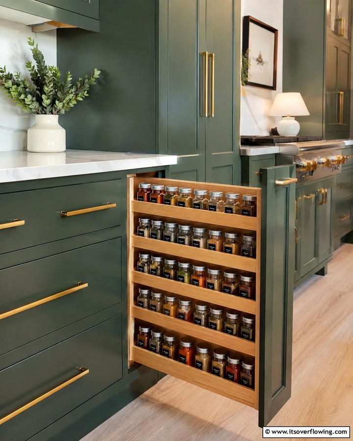 Pull Out Cabinet Spice Rack - 25 Spice Rack Ideas to Organize Your Kitchen