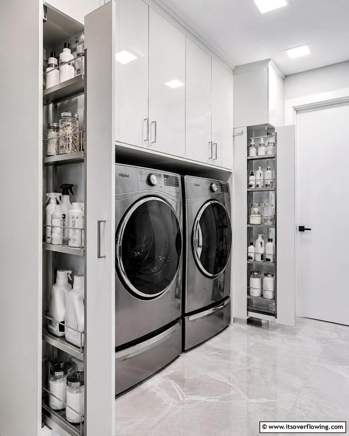 Pull Out Cabinets for Hidden StorageExact - 25 Laundry Room Cabinet Ideas for Organization