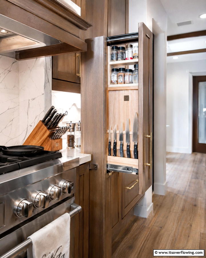 Pull Out Knife Storage Drawers - 25 Knife Storage Ideas for a Clutter-Free Kitchen